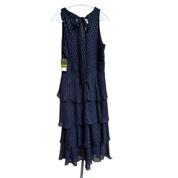 Taylor Dresses NWT. Women’s 14 navy sleeveless v-neck maxi with tie/zipper back. - Picture 3 of 7